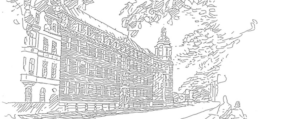 Zeichnung des Gerichtsgebäudes